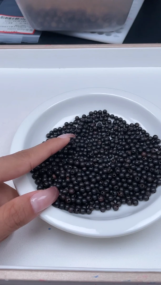 【闪购商品】檀香木散珠9556黑檀木0.1￥6mm* 100颗