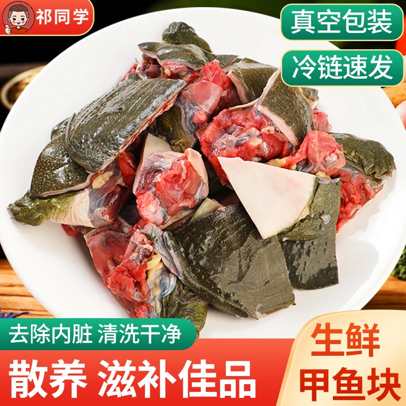 祁同学现杀免切去皮生鲜甲鱼块放养生态新鲜干净外塘生态甲鱼块