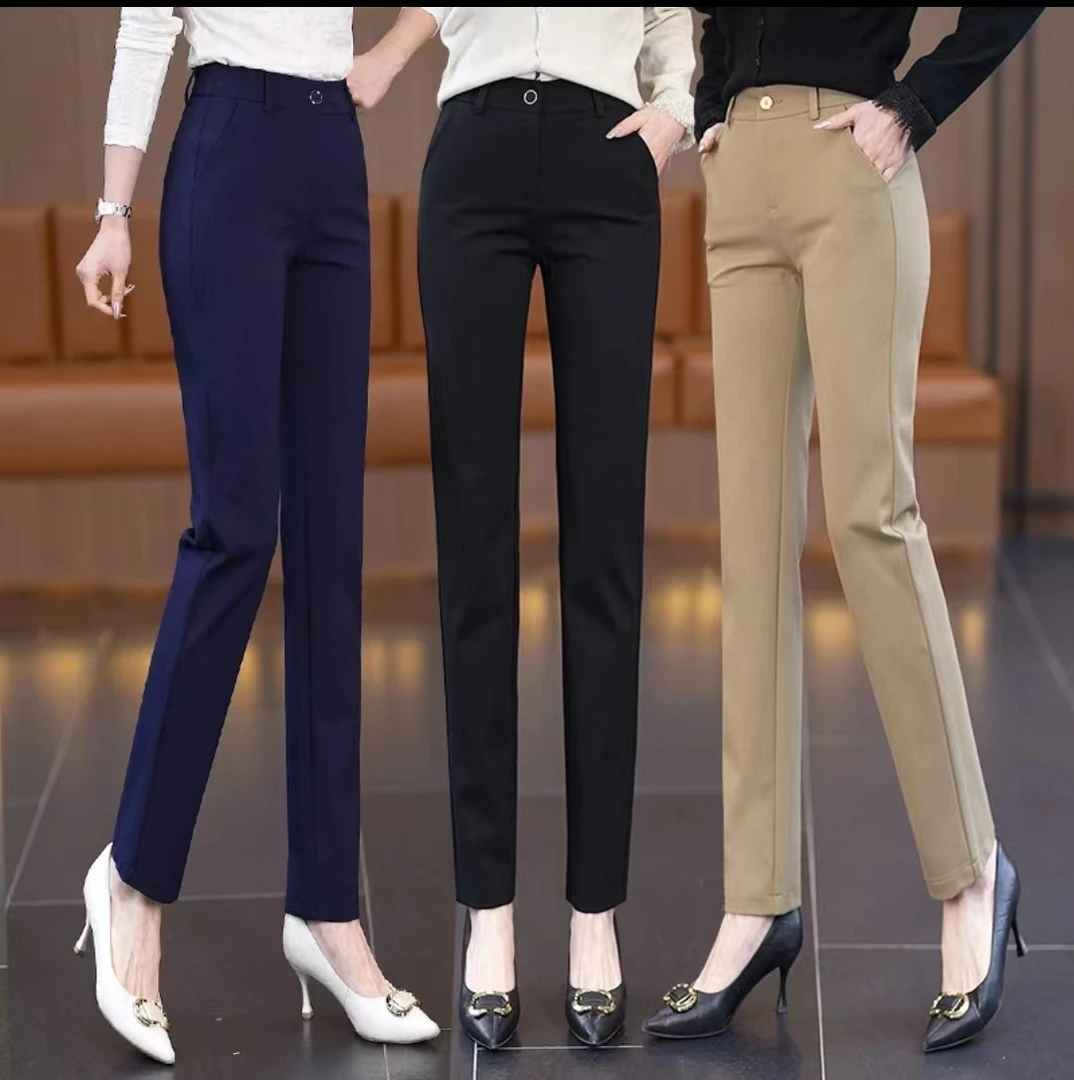 高腰烟管裤显瘦外穿小脚黑色休闲春秋百搭直筒时尚西装直筒裤