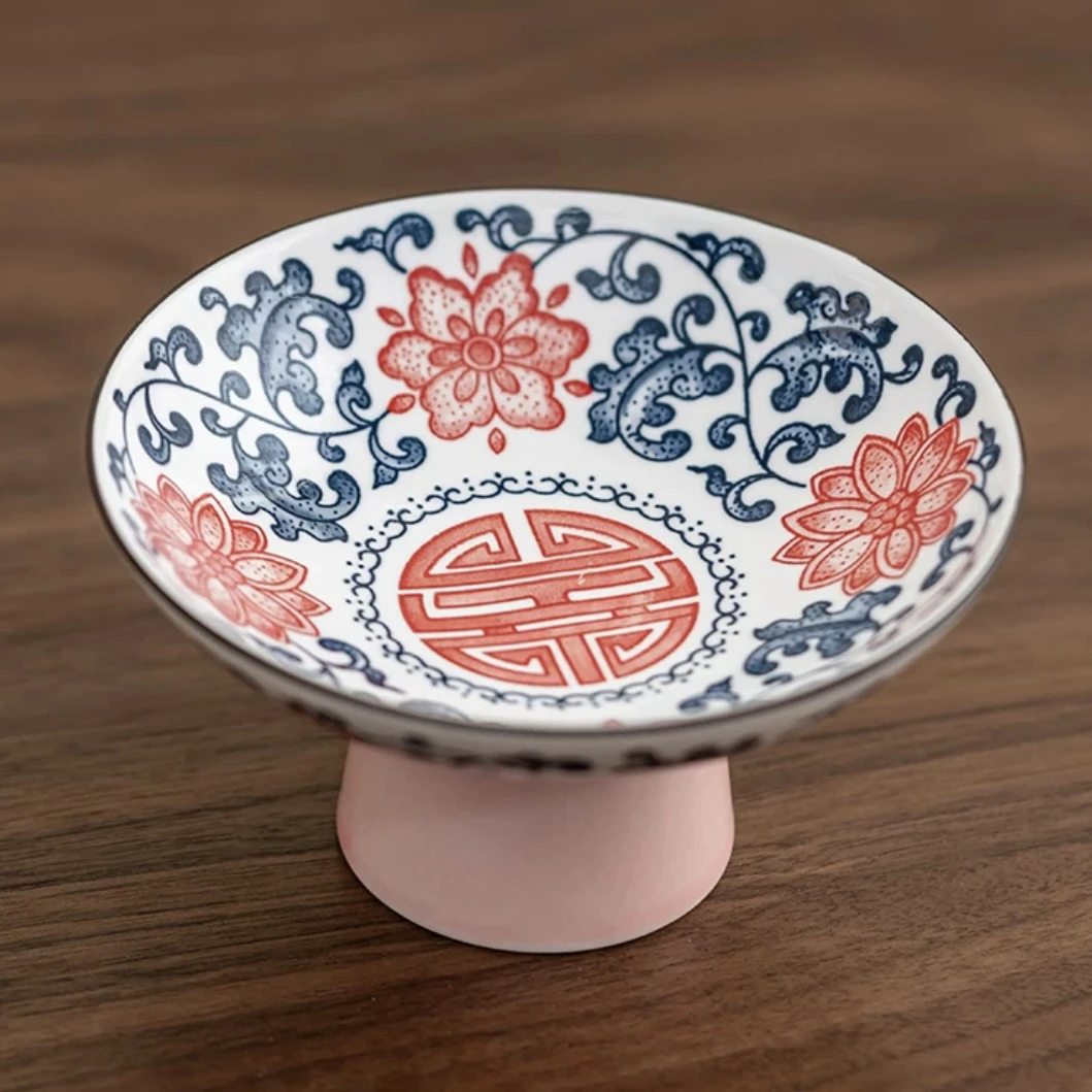 【刷刷专属】彩色缠枝莲 果盘 坚果盘 家用