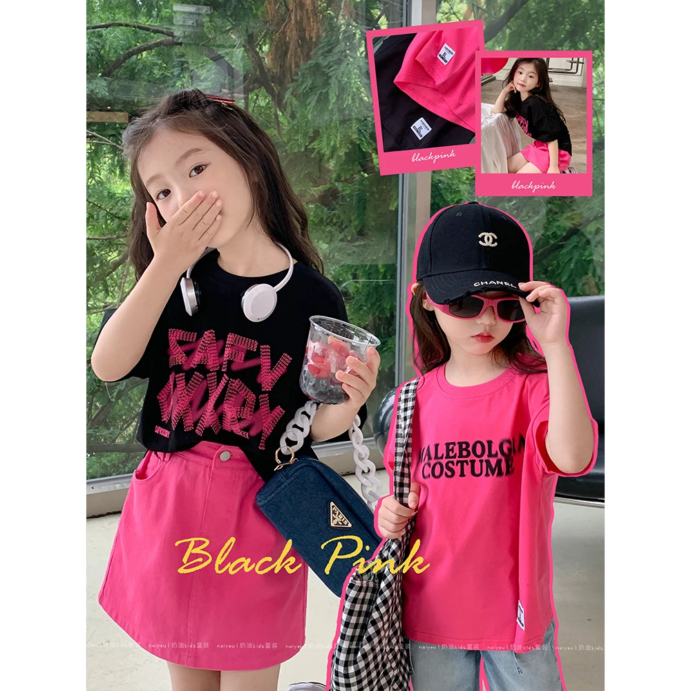 【BlackPink】奶油KIDS女童2023夏季短袖T恤上衣Y4974