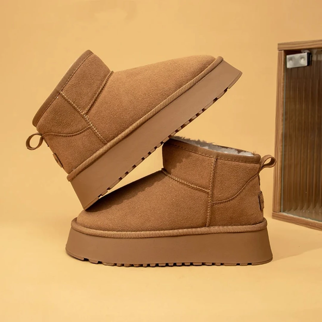 【曼方专属】冬雨同款加绒雪地靴2024新款保暖厚底棉鞋 5853-1