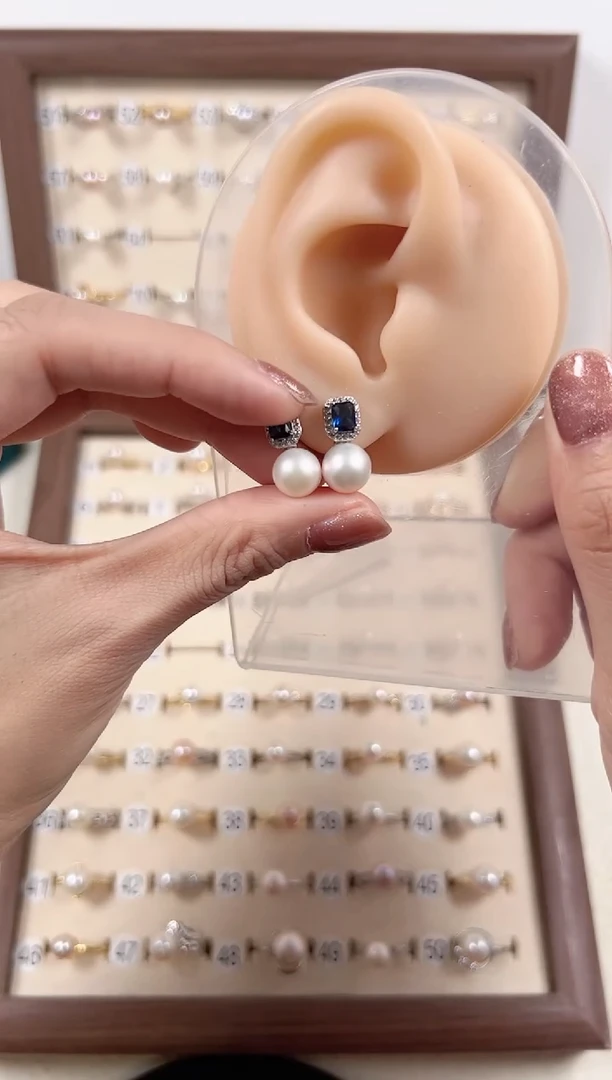 【闪购商品】淡水珍珠耳饰银S925镶嵌76号