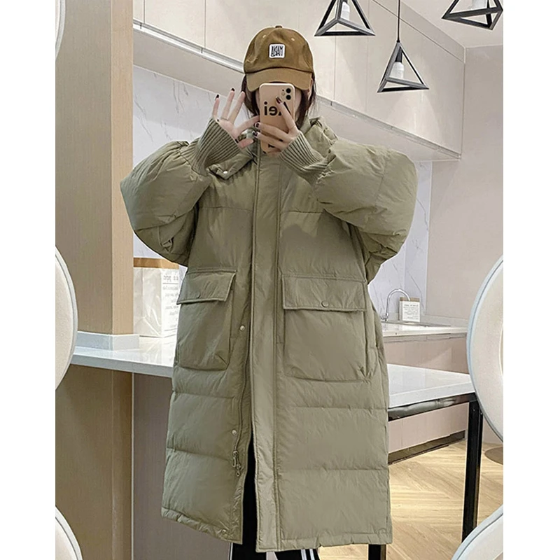 韩版棉服女2025年新款冬季时尚休闲潮流百搭连帽中长款加厚保暖