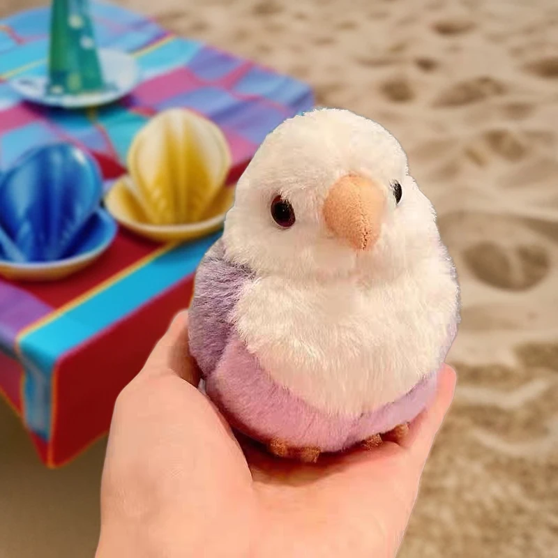 鹦鹉仿真玩具紫色蓝色黄色绿色白色