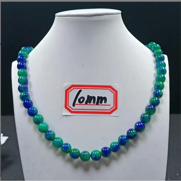 蓝绿油画10mm项链发一条30K28
