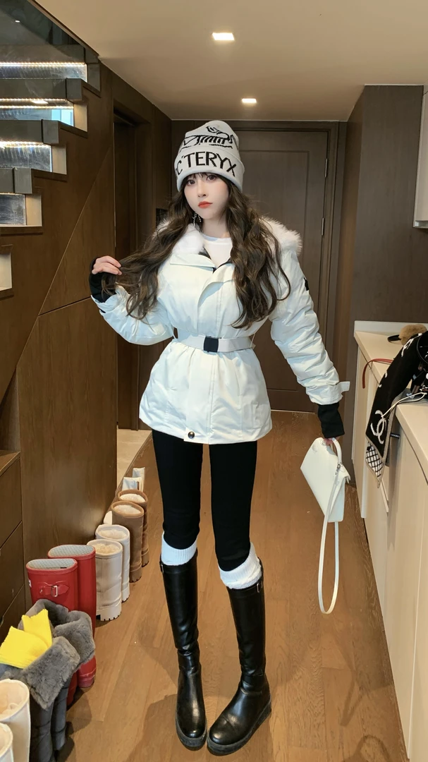 SISTER姐妹家【至善至美】气质高级毛领连帽修身显瘦三防滑雪羽绒服