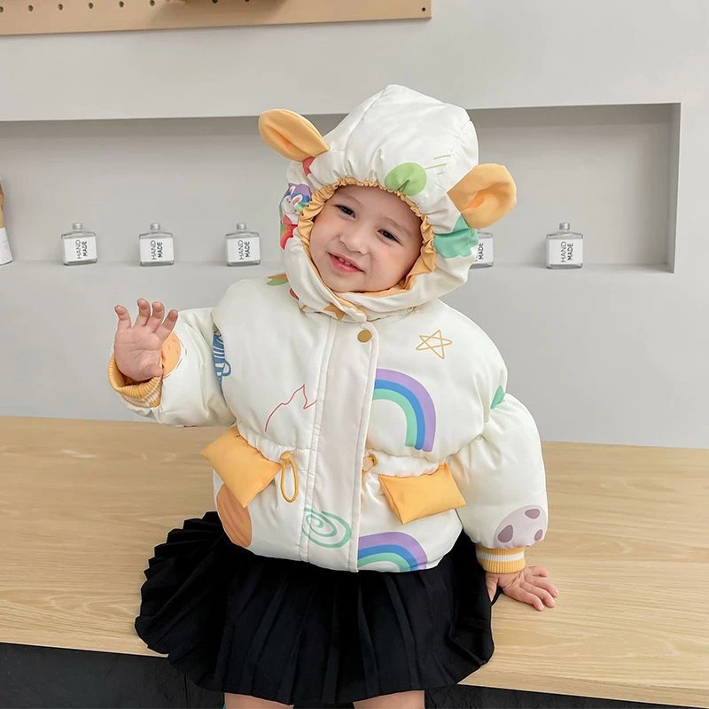 女童棉衣冬季2022新款洋气宝宝加厚冬装儿童棉袄外套冬款羽绒檰服