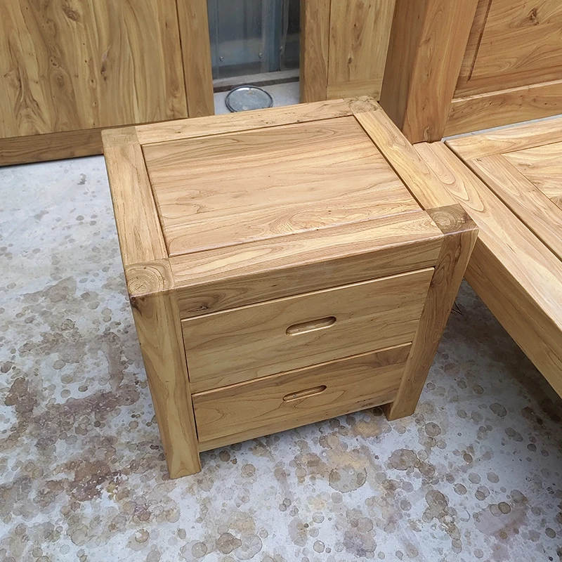 老榆木床头柜纯木头小柜子没有辅料通体全榆