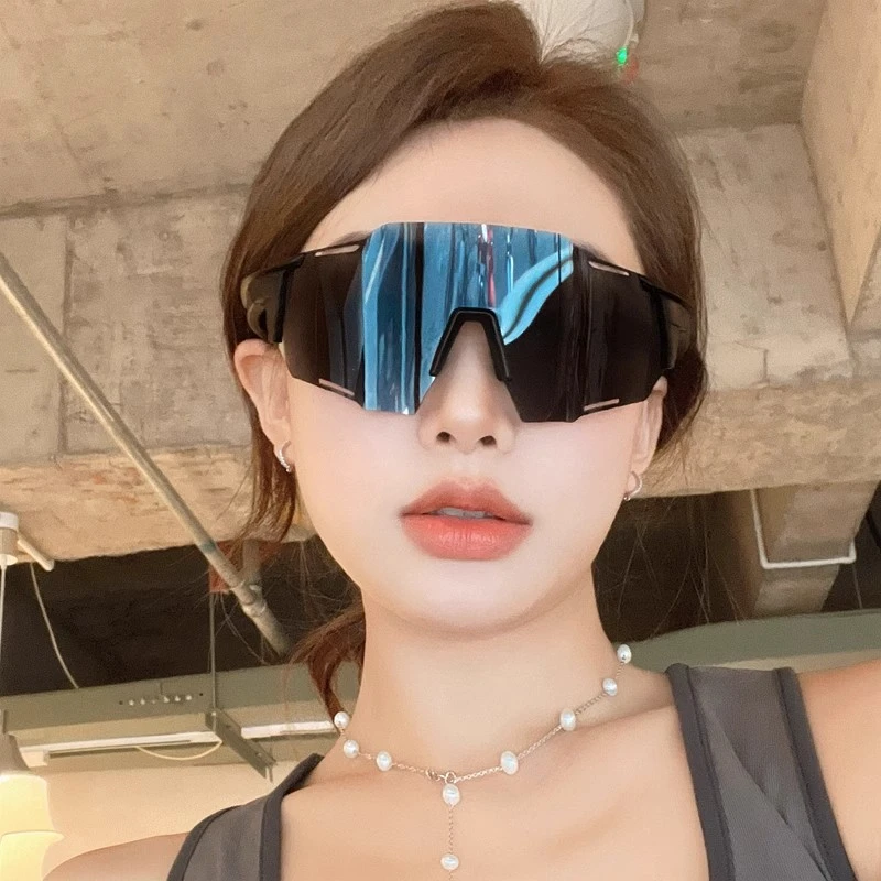 韩版骑行连体墨镜女潮防风护目镜运动反光炫彩防紫外线太阳镜男款