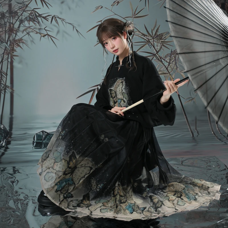 炸街国潮强势来袭！【锦灰堆】闺蜜装新中式卫衣黑色显瘦宽松原创