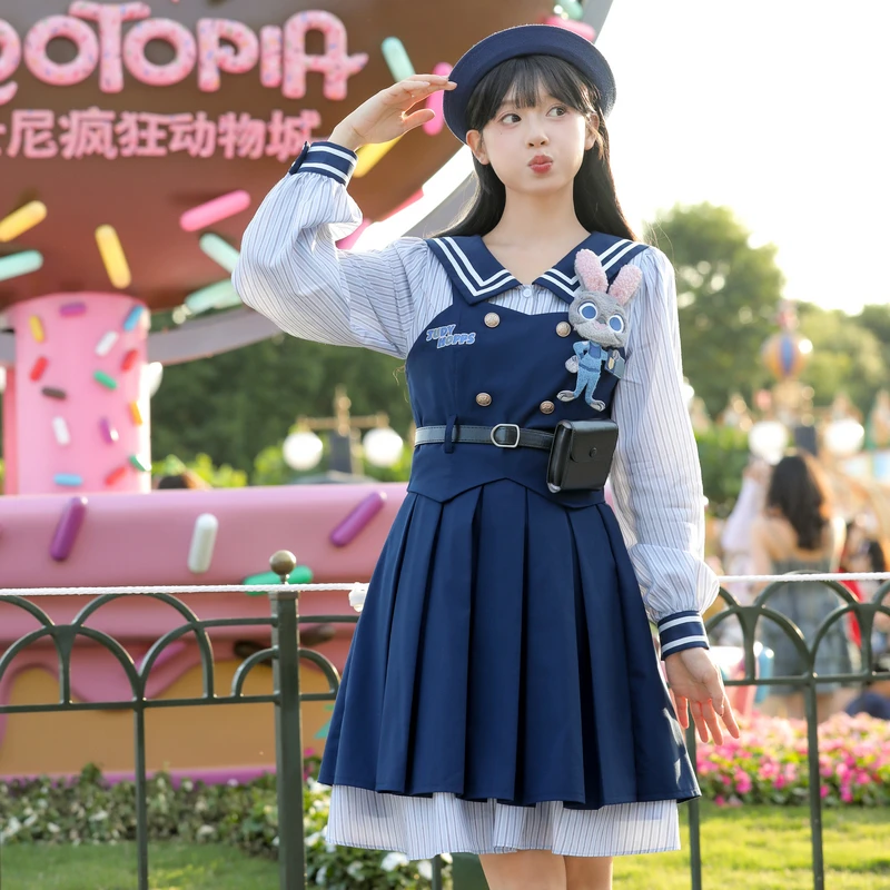 朱迪联名森女部落原创学院风马甲套装2025年初秋新款女装