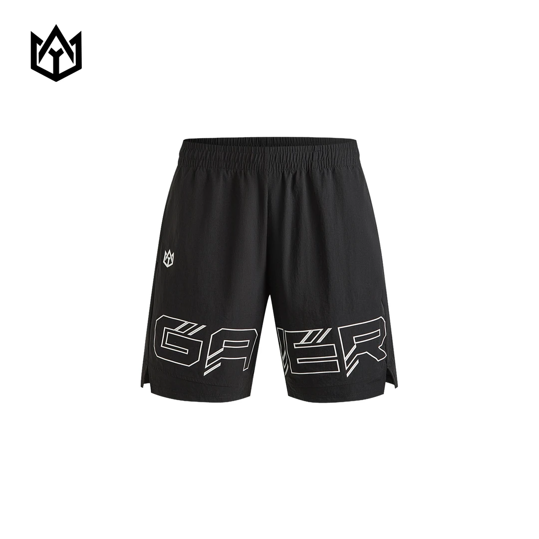 盖尔体育男子夏季休闲速干印花透气篮球跑步时尚运动四分梭织裤