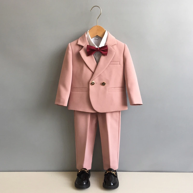 男童西装套装春秋花童婚礼服演出服中小童英伦表演服宝宝周岁抓周