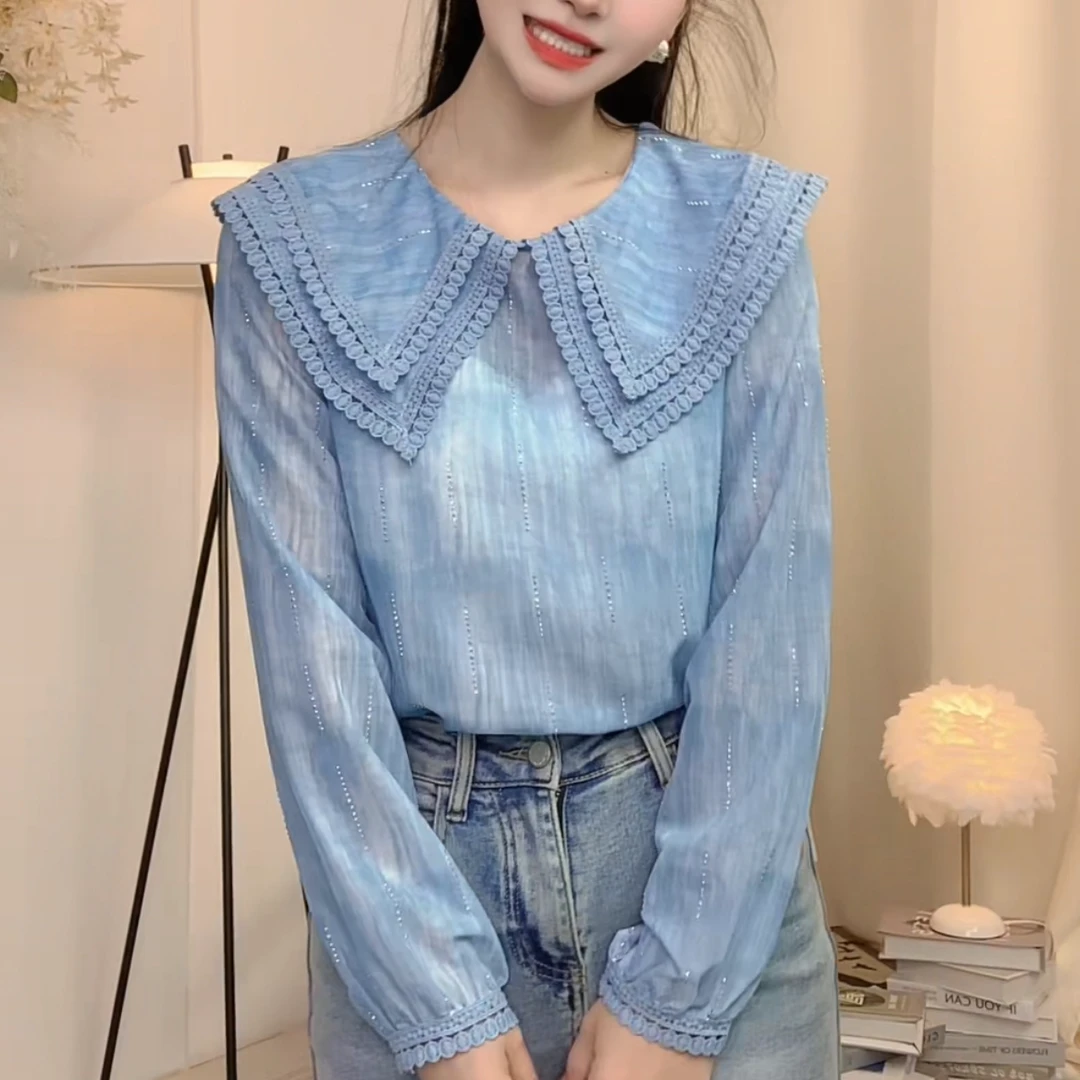 新款6033宽松减龄时尚休闲小众洋气质衬衫上衣