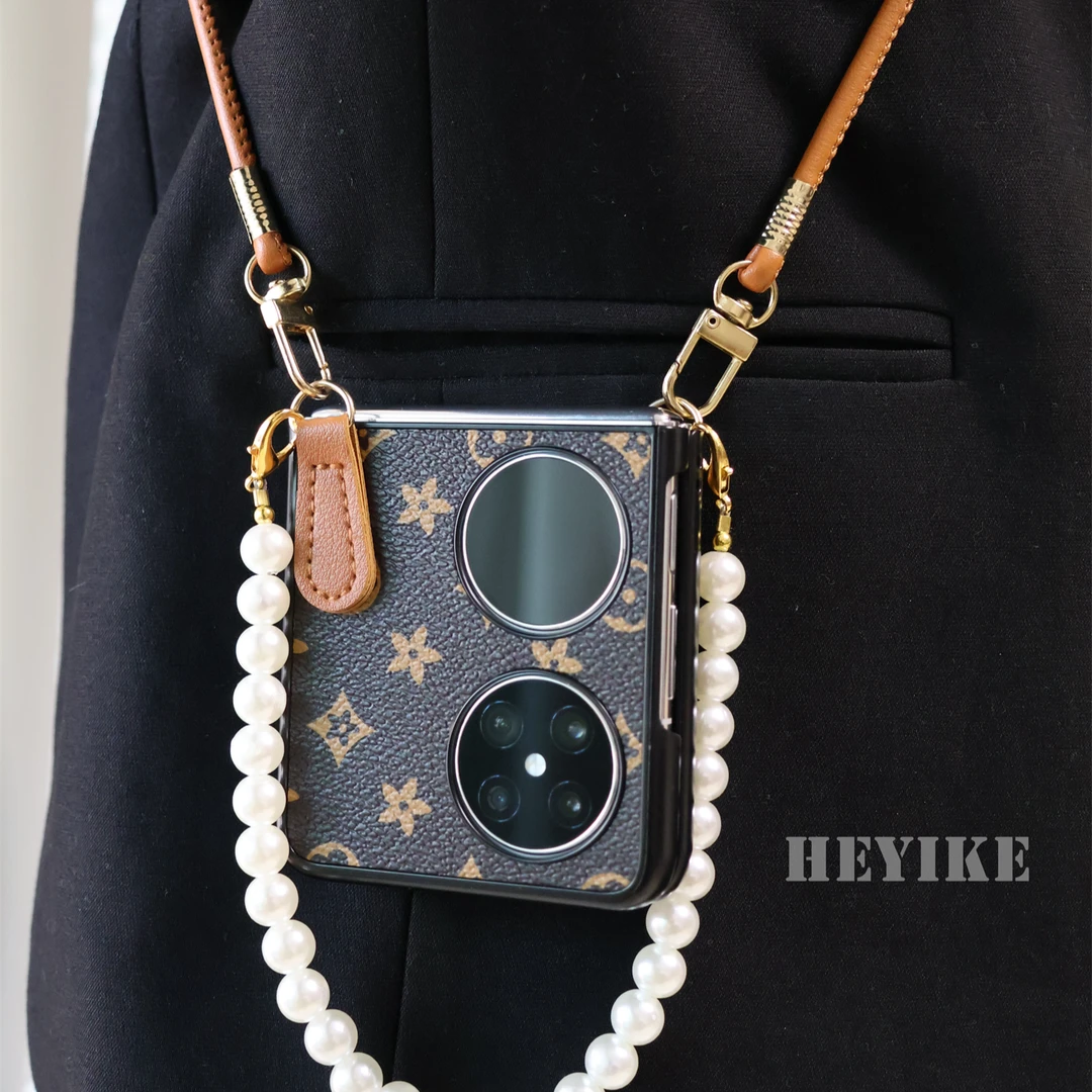 新款复古皮纹适用华为Pocket2手机壳折叠p60pocket女款斜挎保护套