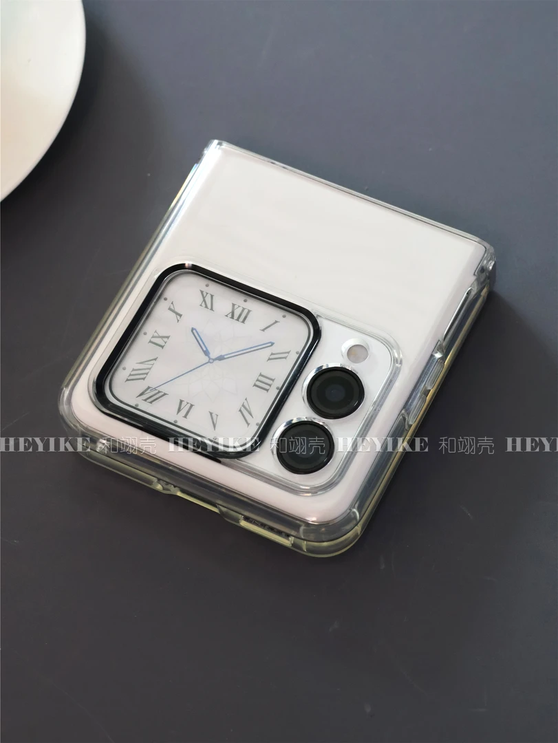 壳膜一体简约透明适用华为novaflip手机壳高清钢化膜保护防摔男款