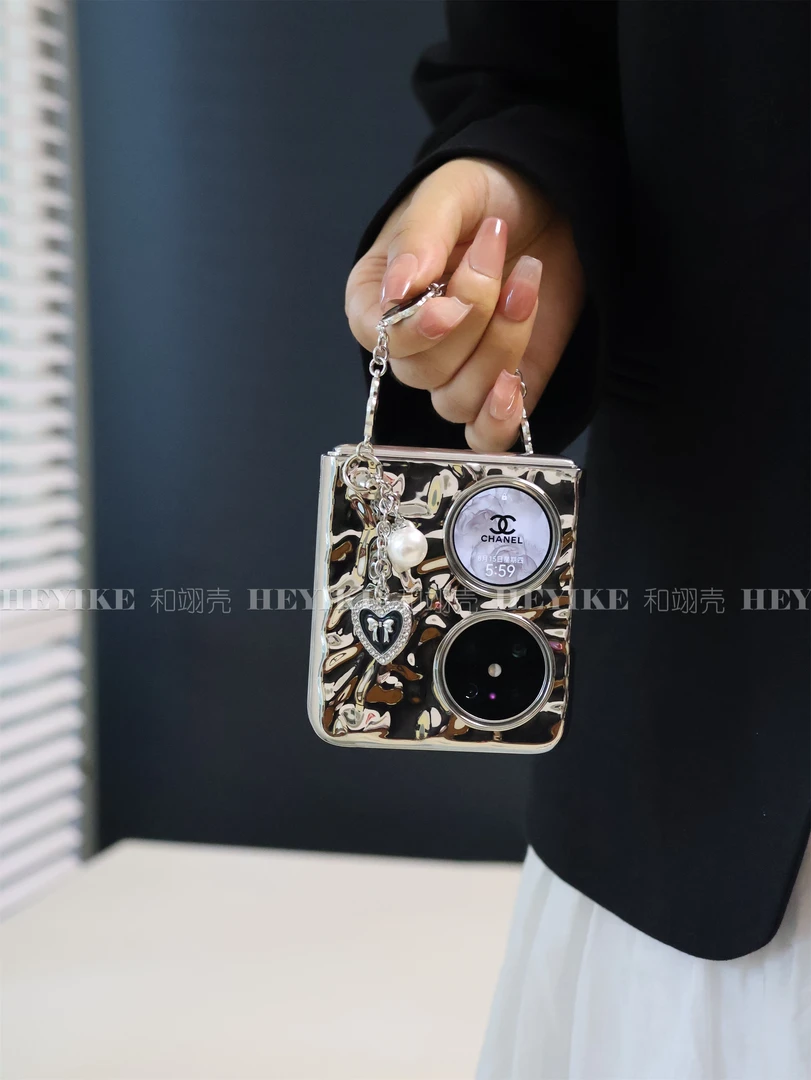 冷淡风褶皱适用华为Pocket2手机壳折叠小米mixflip防摔保护斜挎薄