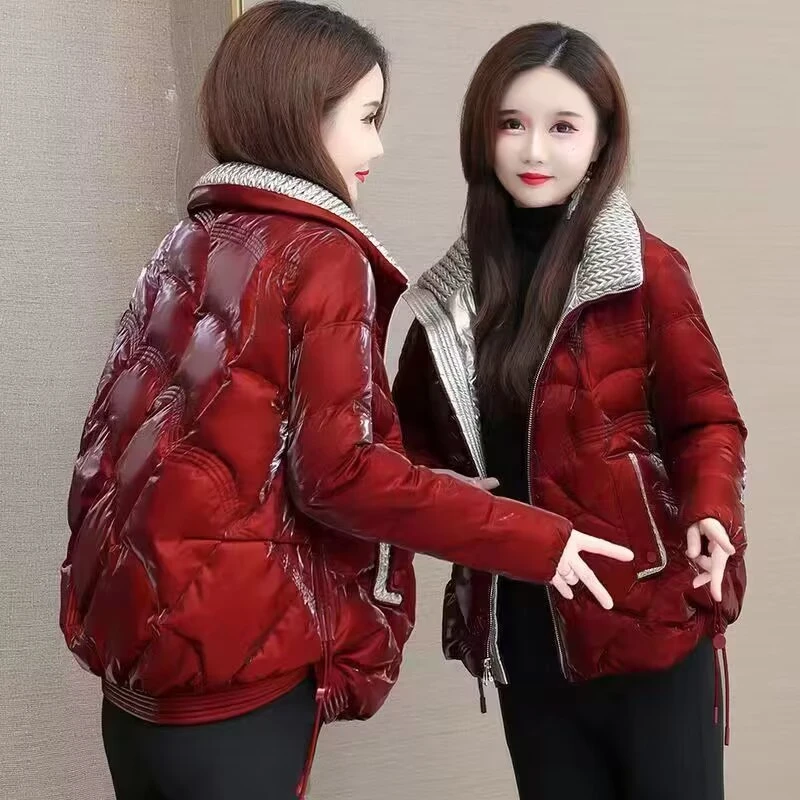 冬季亮面棉衣女短款韩版宽松新款棉服时尚加厚百搭保暖小棉袄外套