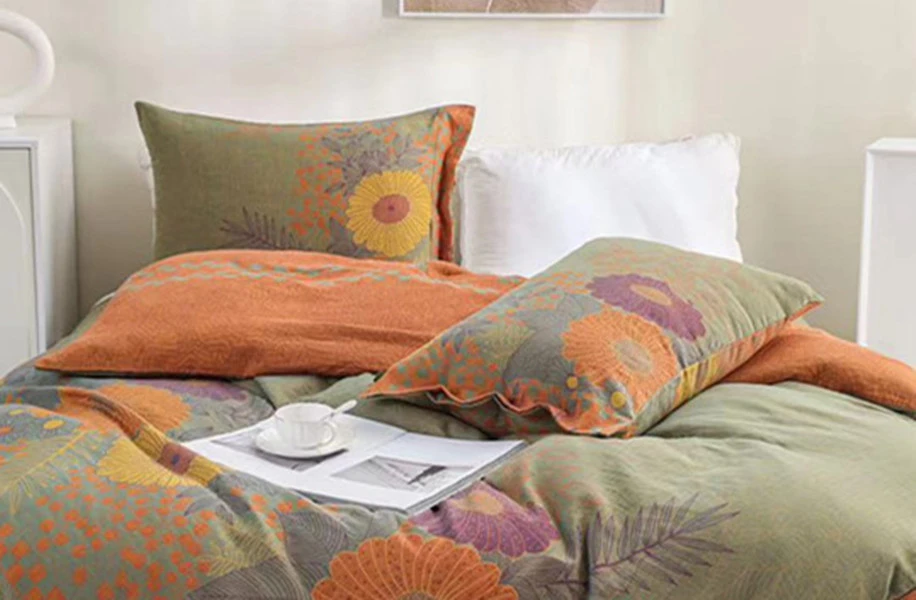 【梵高物语 】52x78厘米 亲肤 透气 吸汗 双层纱纯棉成人枕套一对