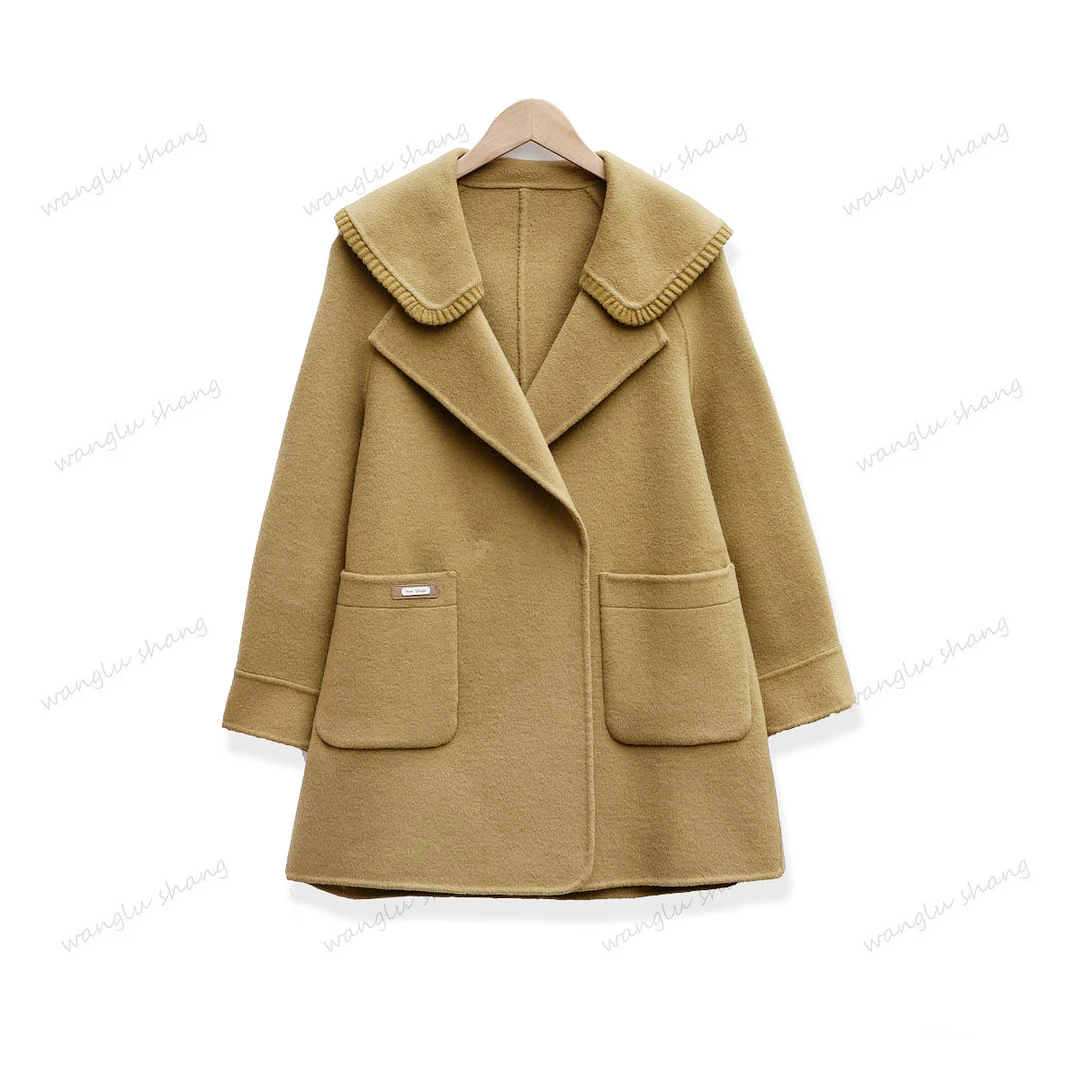【年末大促】2316韩版双面羊毛翻领女士大衣