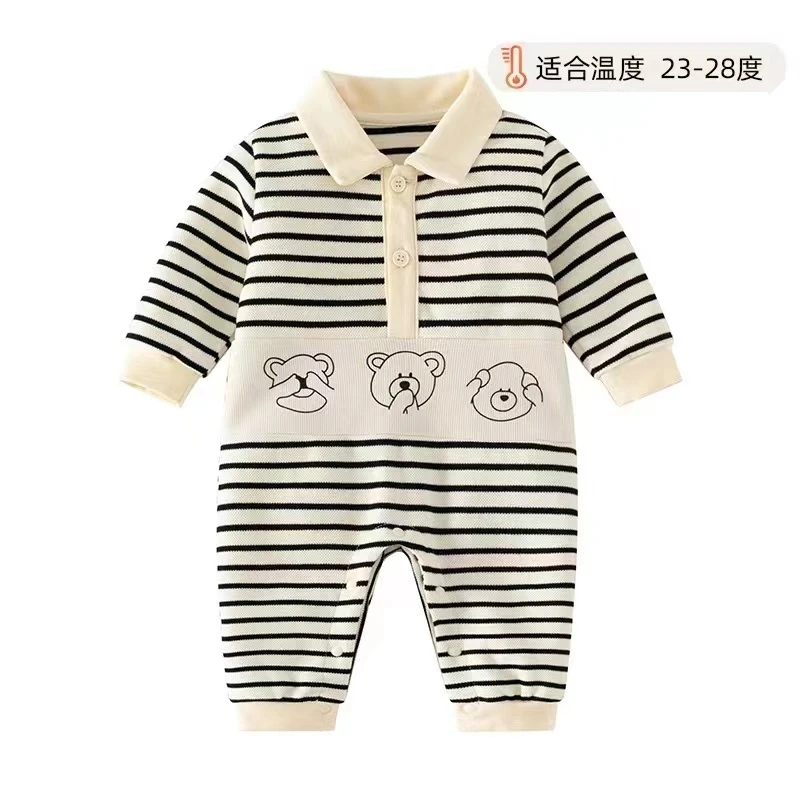 婴儿连体衣春秋款男女宝宝超萌可爱连体哈衣婴幼儿春季帅气外出服