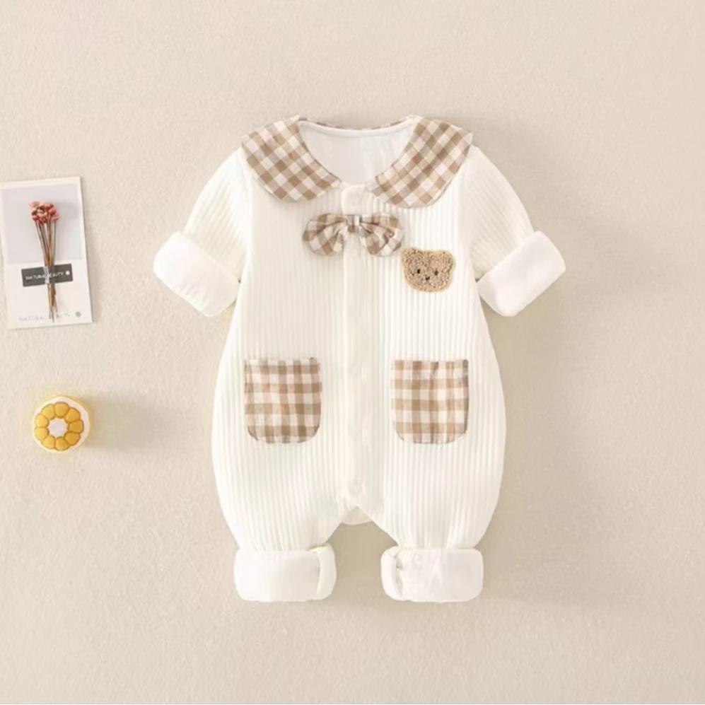 新款小宝宝衣服春秋百天超萌婴儿服套装秋装可爱新生儿洋气连体衣