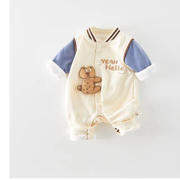 春款新生婴儿衣服外套男宝宝连体衣外出超萌可爱满月百天哈衣
