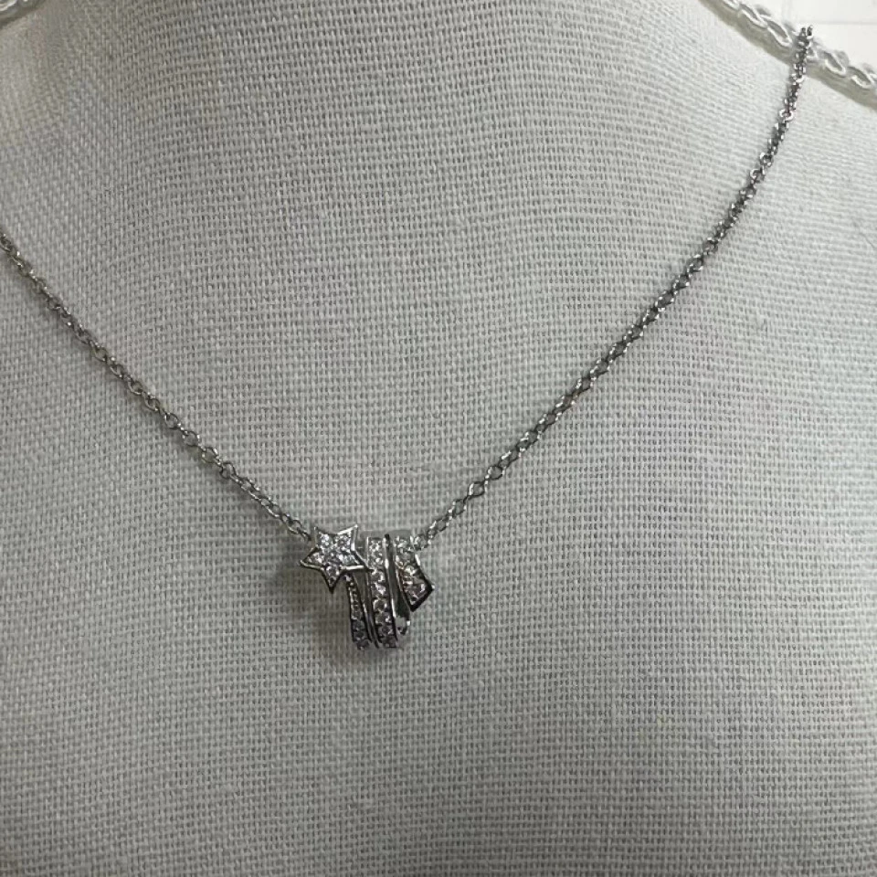 毒饰高定 银色星星锆石项链KG8445（41+4厘米）