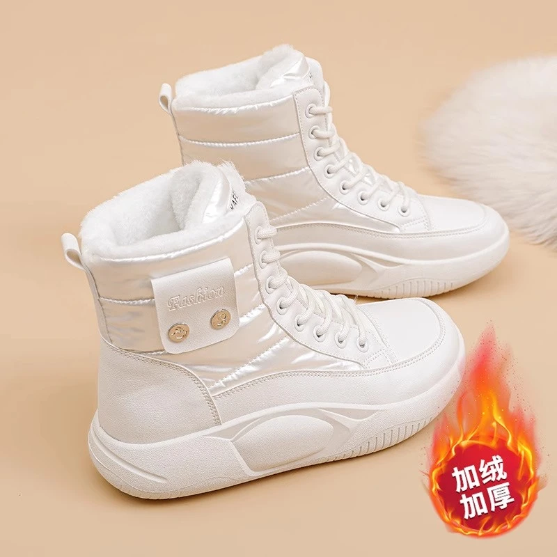 回力潮品加绒高帮棉鞋雪地靴冬季新款时尚百搭短筒雪地靴加绒女鞋