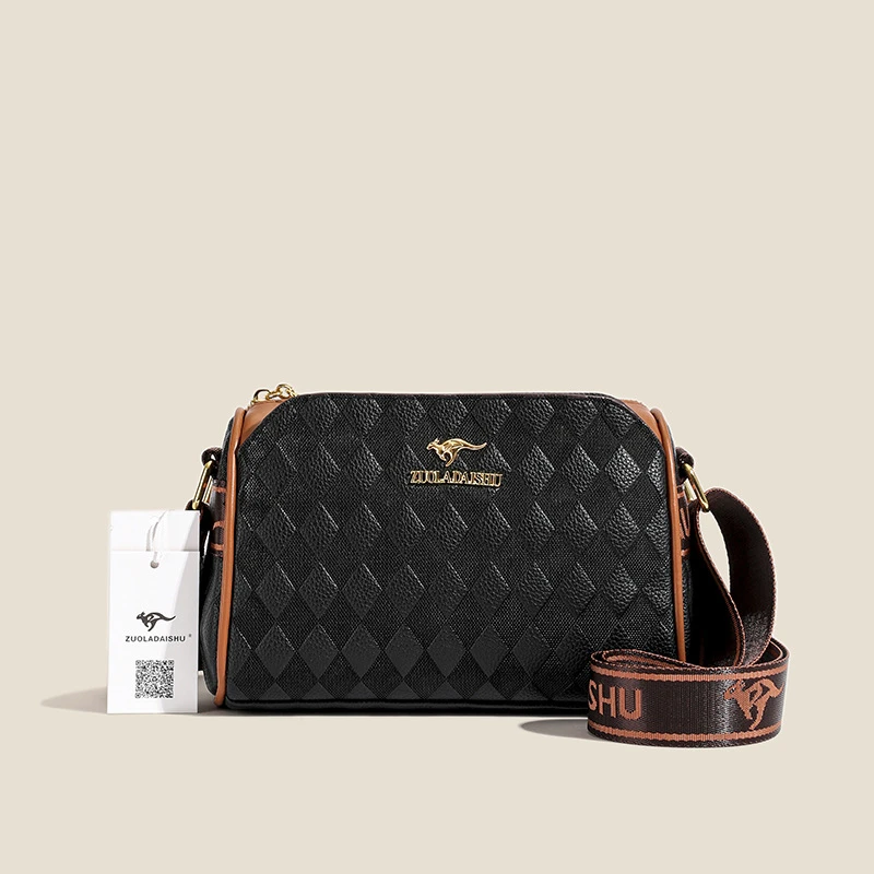 经典复古大容量女士斜挎包简约日常单肩包软皮袋鼠纯色百搭高级感