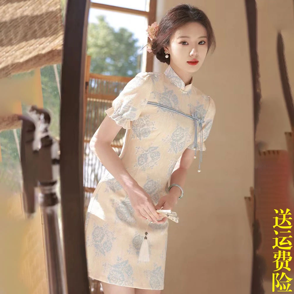LBG 2348改良旗袍2024年新款中国风年轻款设计感小个子日常可穿