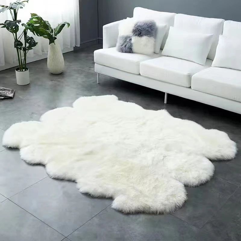皮毛一体羊毛沙发垫床毯飘窗垫地毯床边毯毛毛垫子加厚阳台地垫