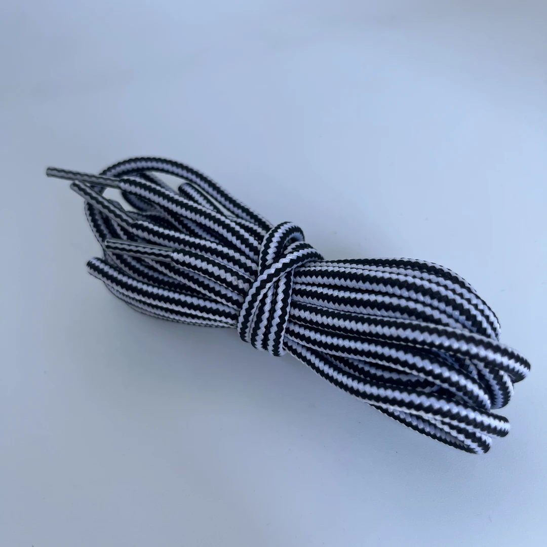 条纹登山鞋带 运动休闲百搭鞋带 黑白相间竖纹鞋带