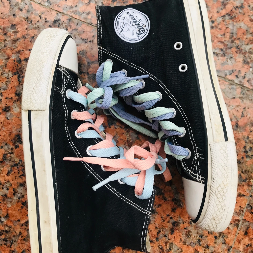 旭日升辉 果冻四色鞋带 实心扁带 板鞋鞋带 帆布鞋百搭平底鞋鞋带