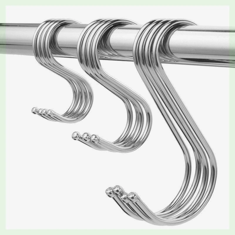 不锈钢s型挂钩s勾加粗多功能晒香肠腊肉厨具厨房学生宿舍实心钩子