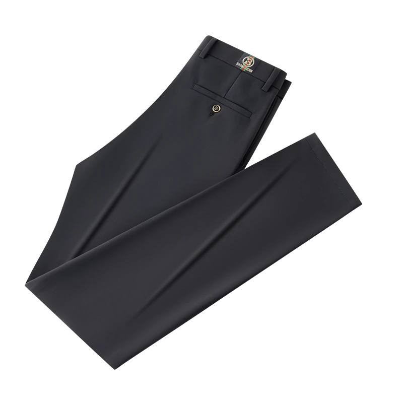 港澳专柜品牌秋季新款商务休闲直筒裤垂顺丝滑巴宝条细纹
