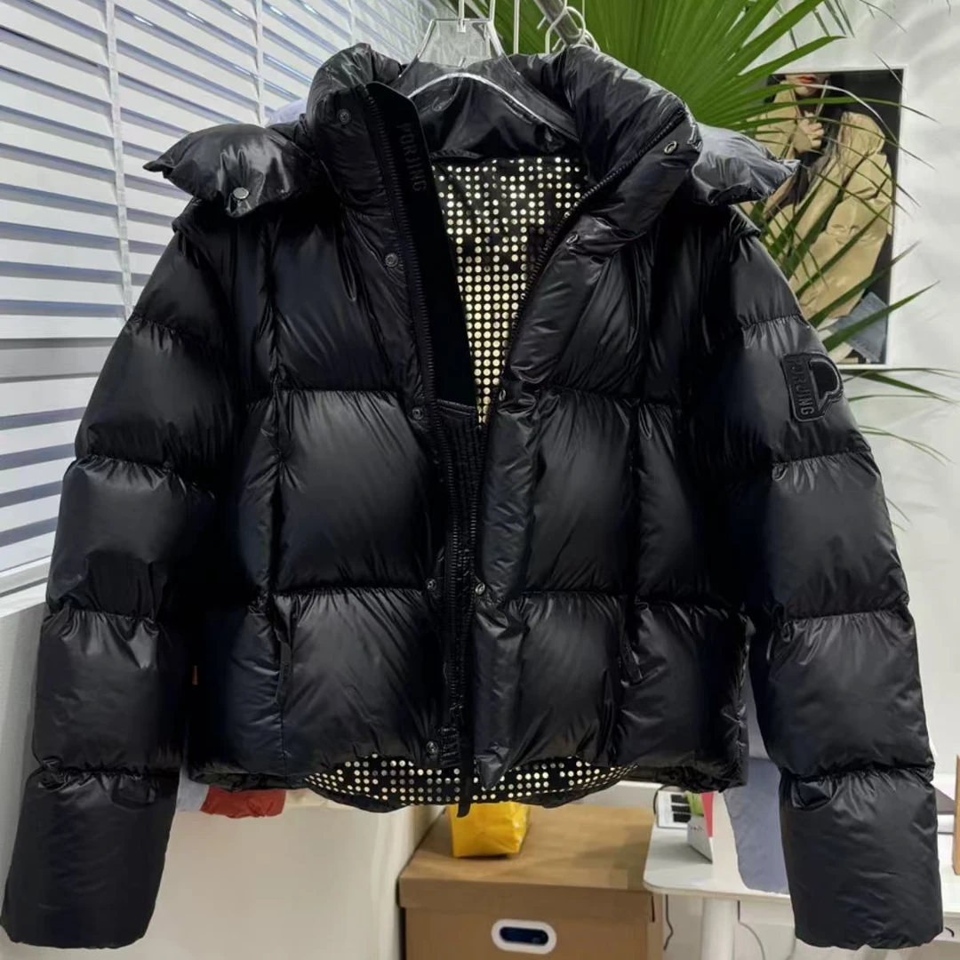 新款短款黑金加厚宽松女面包服马甲两穿冬季外套