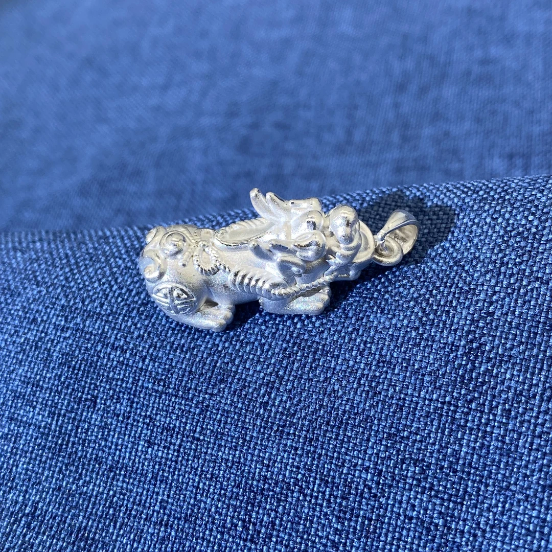 吊坠足银 貔貅足银纯银吊坠空心时尚