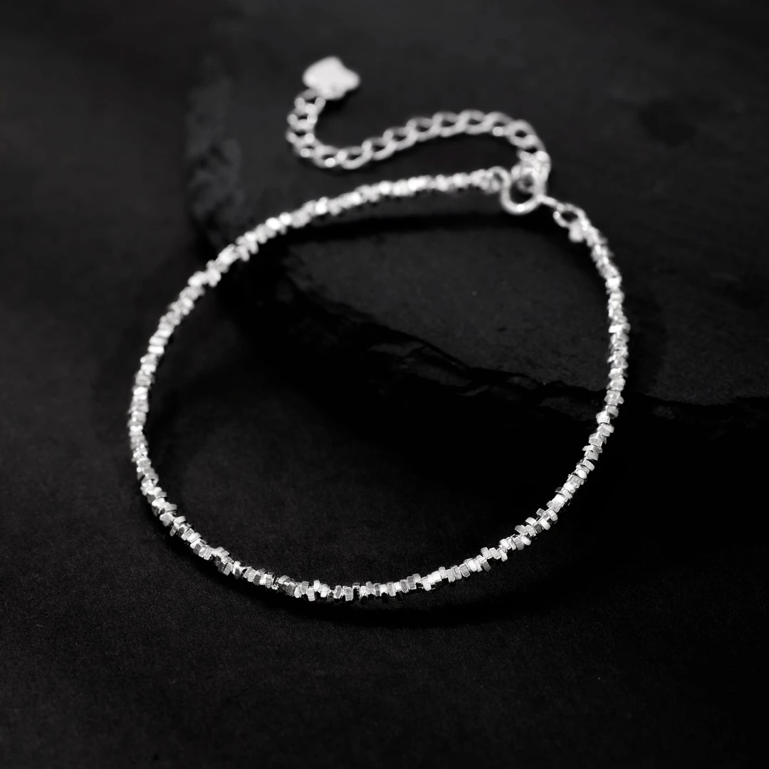 足银手链 【碎银子手链】足银纯银时尚百搭小众简约ins个性韩版