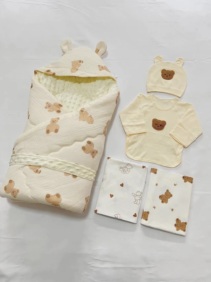 春夏秋冬新生儿待产包套装初生婴儿纯棉抱被产房包被包单胎帽全套