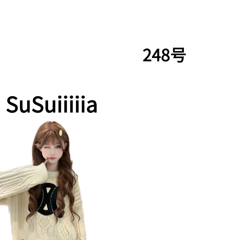 【苏苏推荐】经典刺绣圆领套头长款毛织街头248