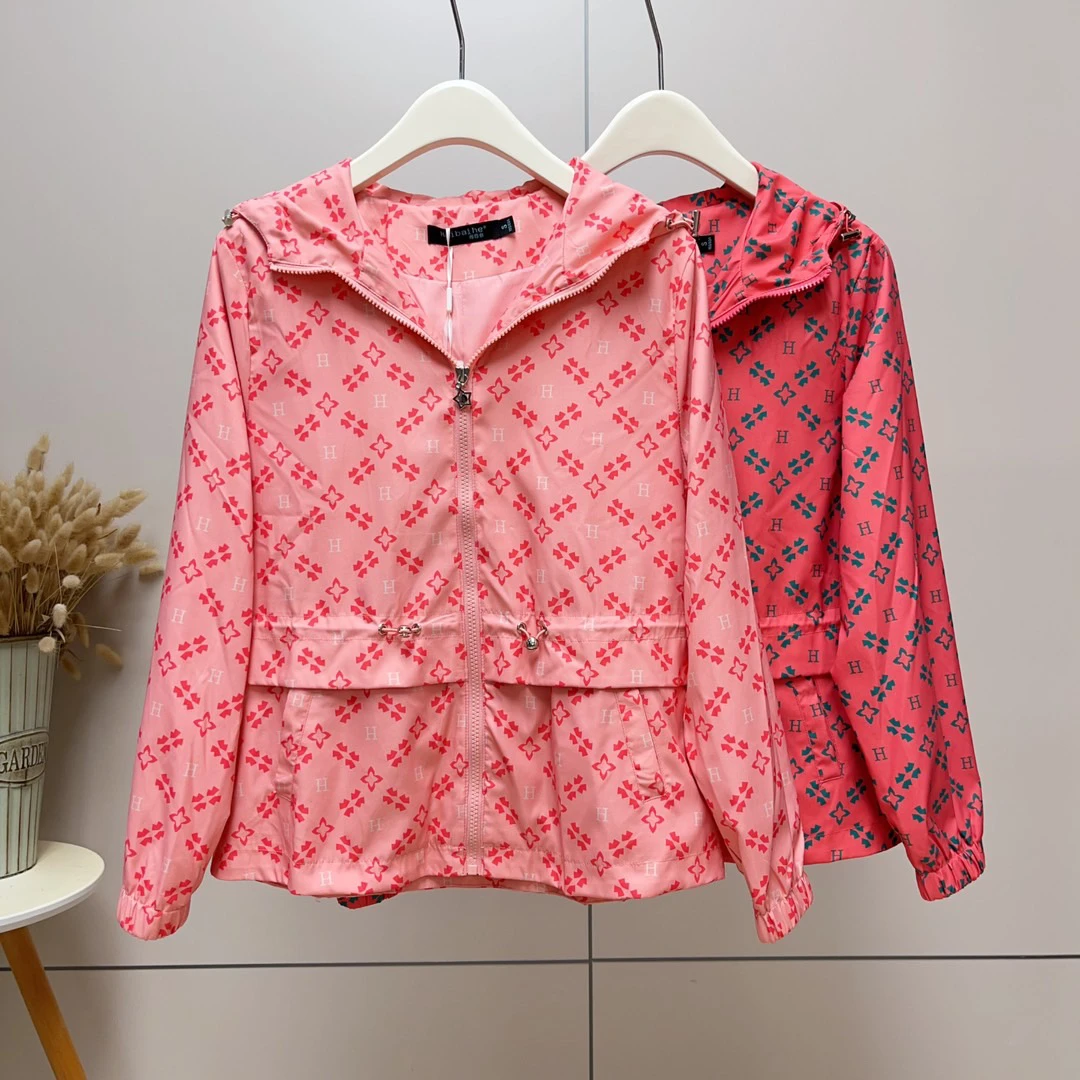 海百合休闲印花显瘦风衣550#