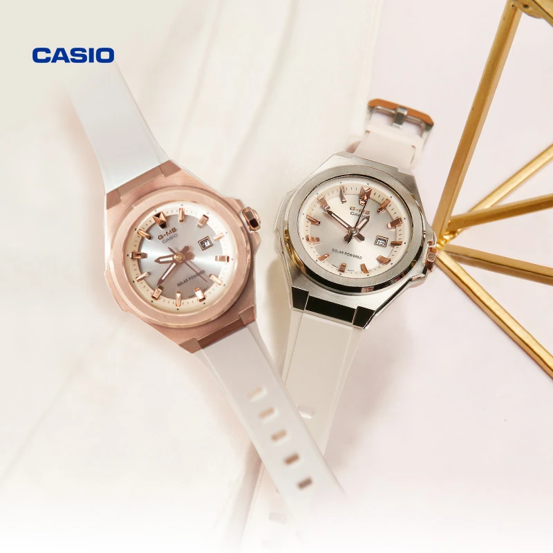 Casio/卡西欧MSG-S500防水女士太阳能百搭运动时尚韩版腕表潮流