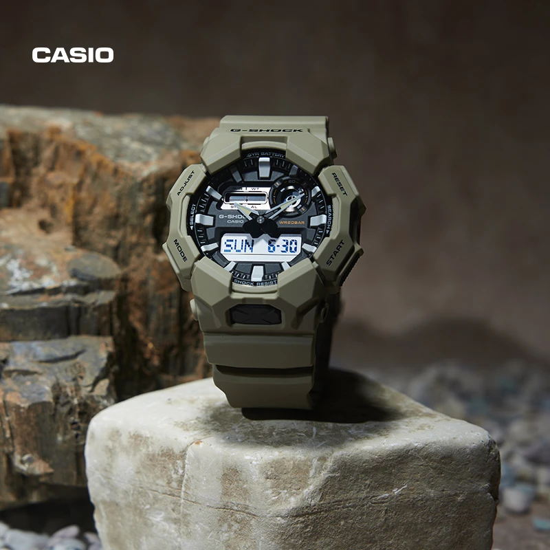 Casio/卡西欧GA-010【BATTERY】时尚多功能百搭潮流经典蓝色腕表