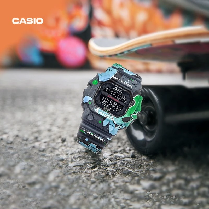 Casio/卡西欧GX-56SS-1PR【巨G】太阳能数字防水防震撞色学生腕表