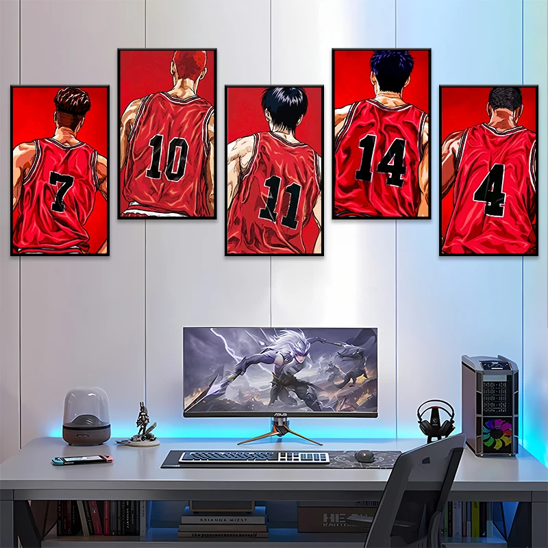 灌篮高手二次元动漫周边流川枫樱木花道电竞房卧室床头装饰画