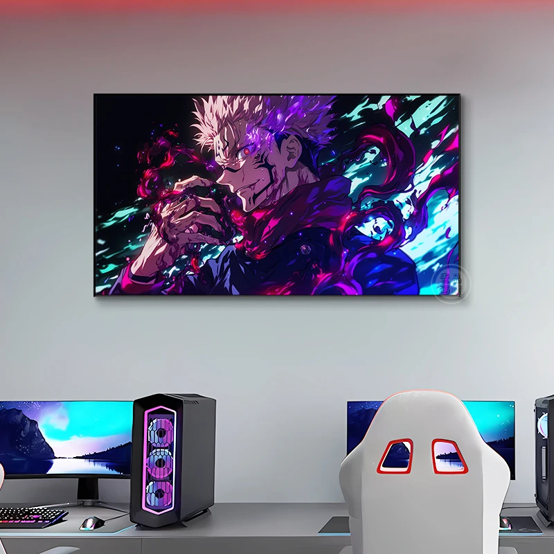 咒术回战两面宿傩横款挂画五条悟动漫网咖电竞房间卧室客厅装饰画