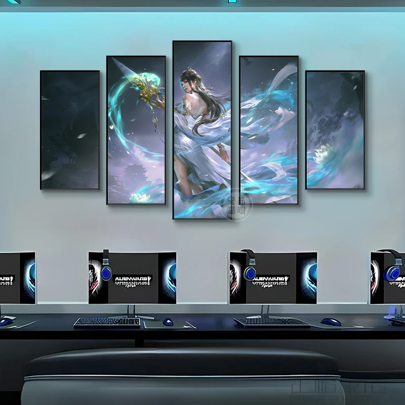 永劫无间妖刀姬横版挂画简约高清动漫网咖电竞房间卧室客厅装饰画