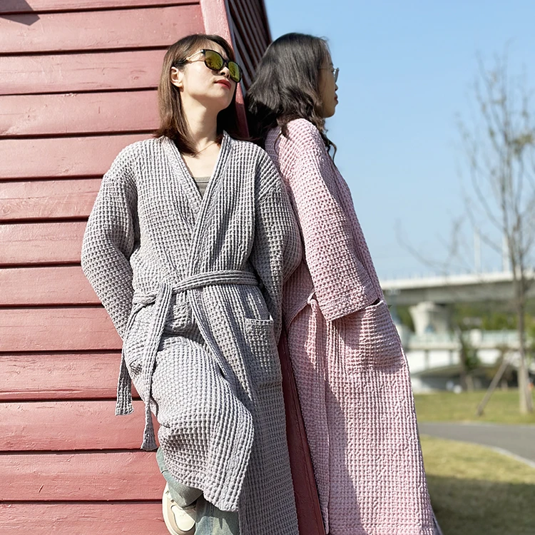 亚麻休闲家居服睡袍睡衣吸湿透气宽松版 男女同款